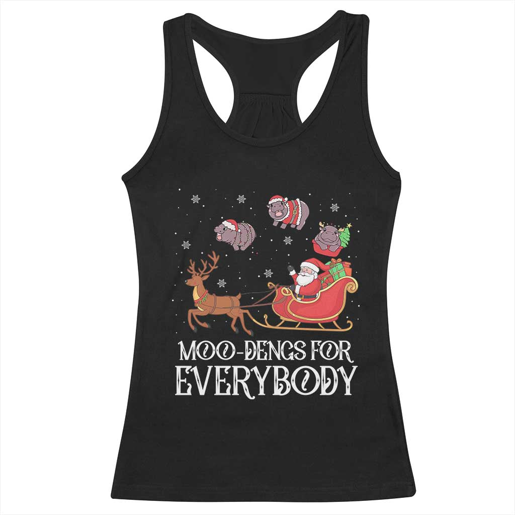 Christmas Moo Deng Racerback Tank Top Moo-deng For Everybody Funny Xmas Santa