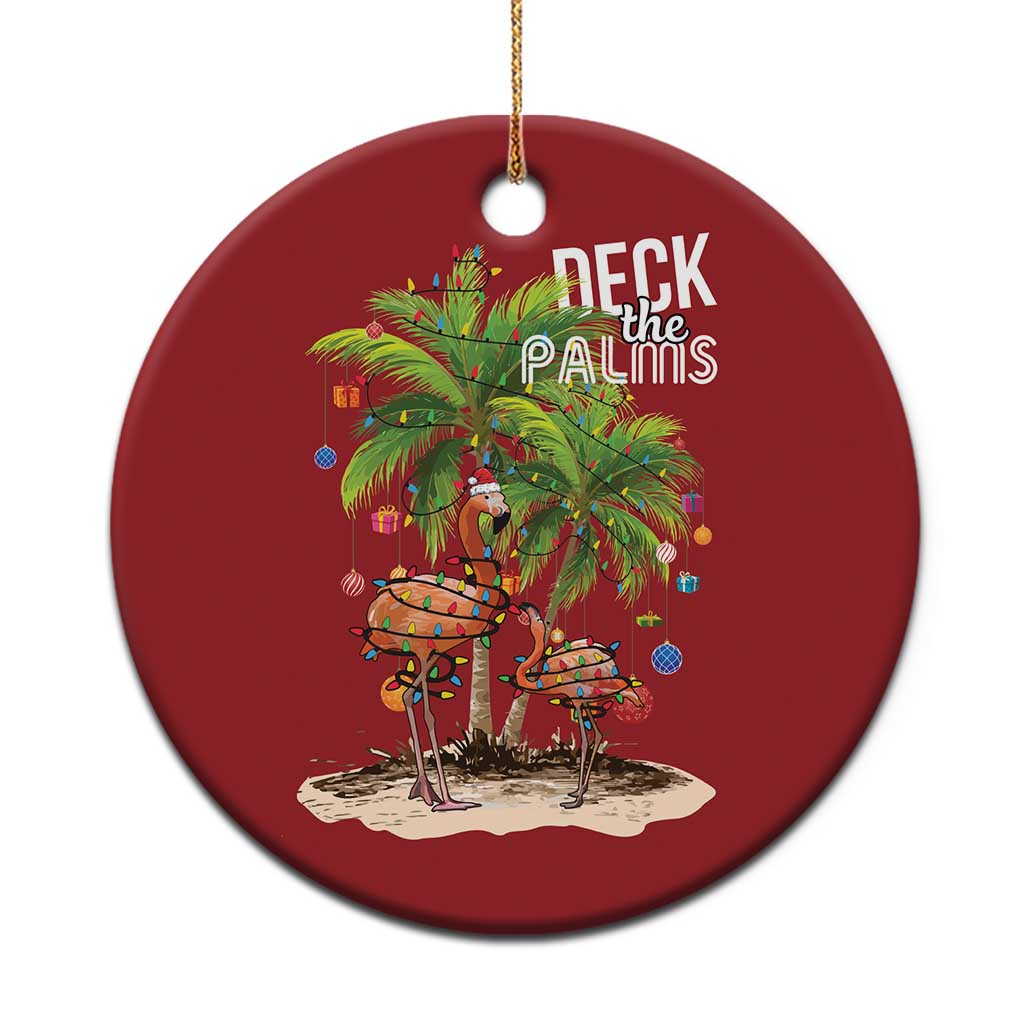 Mele Kalikimaka Hawaiian Christmas Christmas Ornament Deck The Palms Holiday Flamingo Beach Family Vacation In Hawaii - Wonder Print Shop