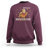 Turkey Cat Sweatshirt Funny Thanksgiving Meow - Wonder Print Shop
