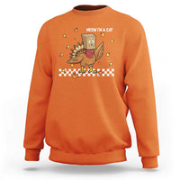 Turkey Cat Sweatshirt Funny Thanksgiving Meow - Wonder Print Shop