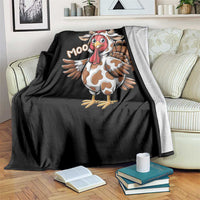 Funny Thanksgiving Throw Blanket Turkey Moo Cow Lovers - Wonder Print Shop