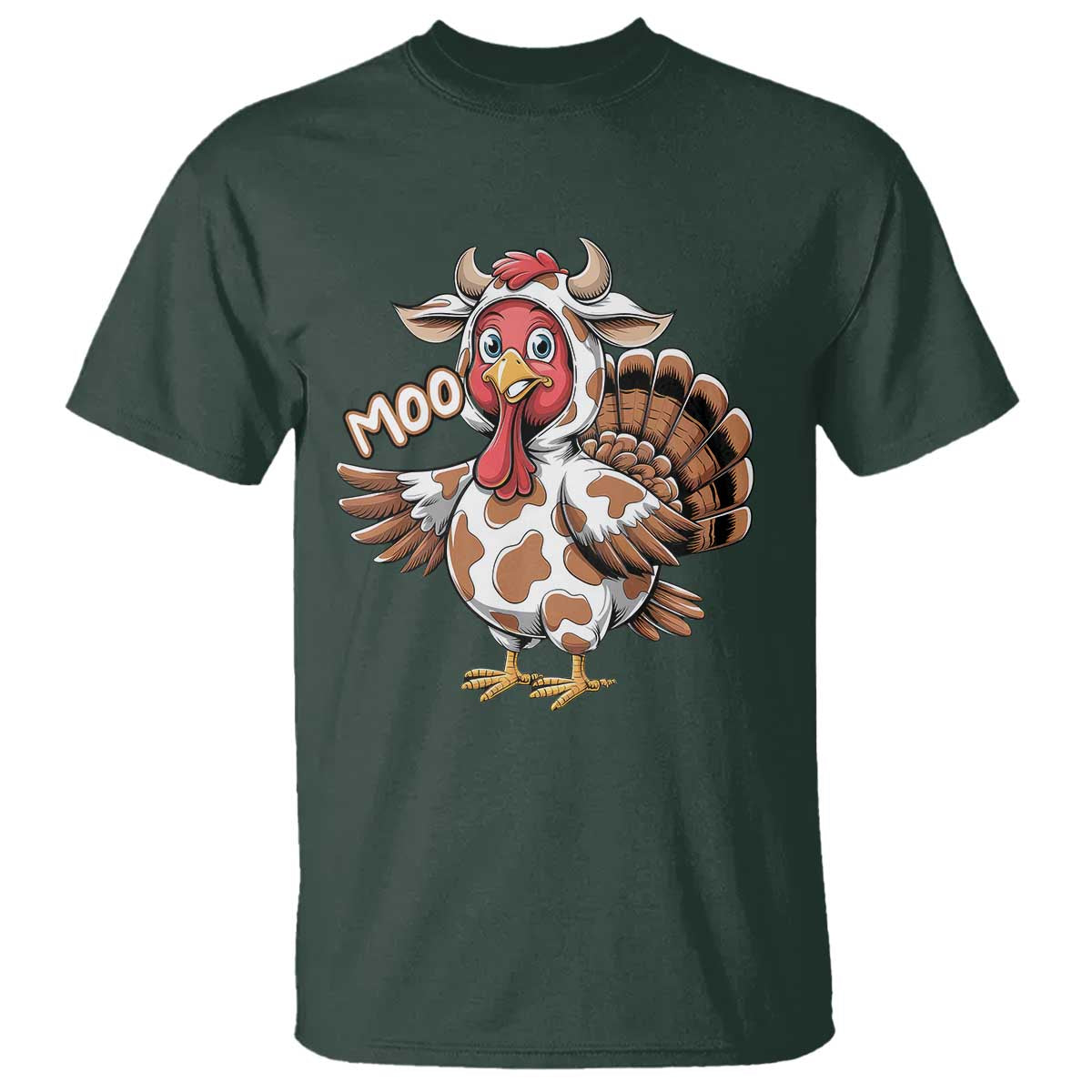 Funny Thanksgiving T Shirt Turkey Moo Cow Lovers - Wonder Print Shop