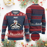 Funny Thanksgiving Knitted Sweatshirt Turkey Moo Cow Farmer Gift - Wonder Print Shop