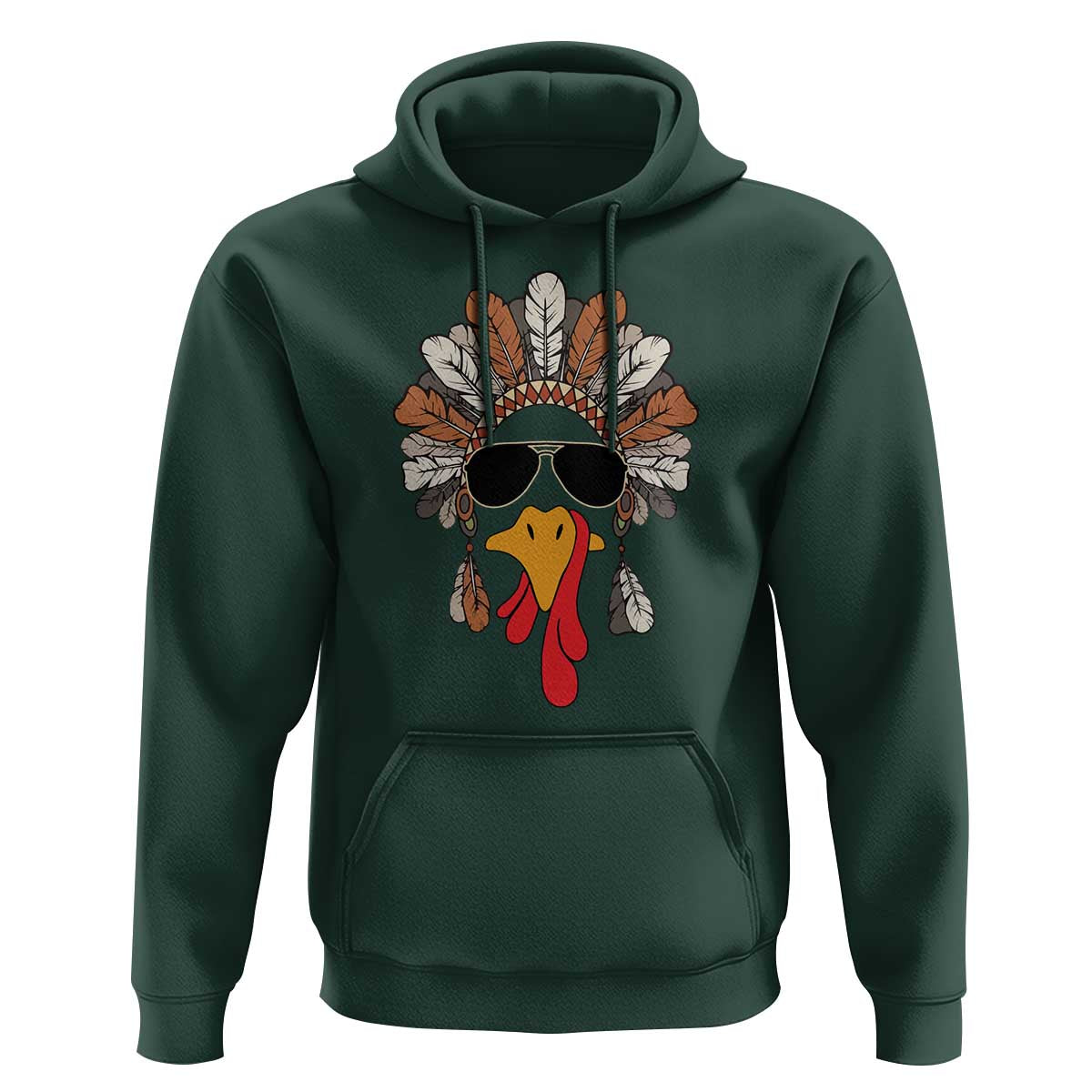 Funny Turkey Face Hoodie Family Matching Native Hat Cute Fall Thanksgiving