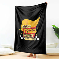 Funny Fries Throw Blanket Make Fries Great Again Checkered