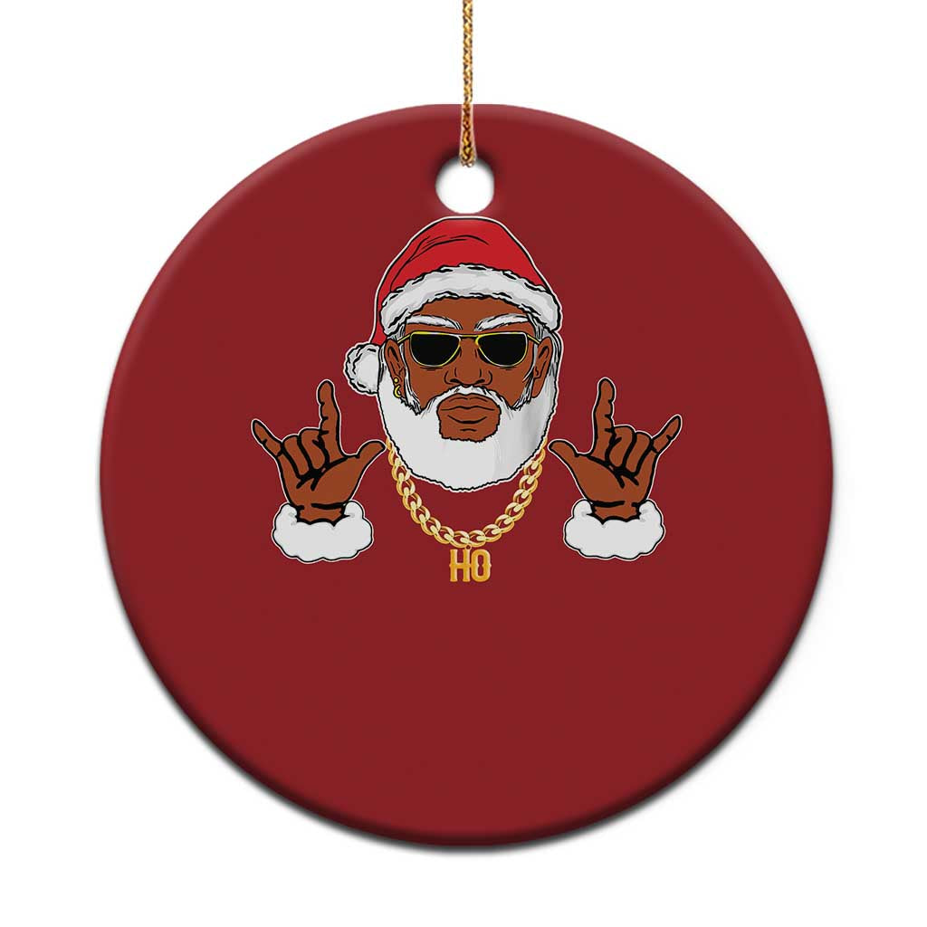 Funny Santa Christmas Ornament Black Hip Hop Santa African American Santa Rapper Fan Gift - Wonder Print Shop