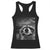 Funny Graphic Racoon Selfie with UFOs Weird Racerback Tank Top