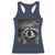 Funny Graphic Racoon Selfie with UFOs Weird Racerback Tank Top