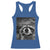 Funny Graphic Racoon Selfie with UFOs Weird Racerback Tank Top