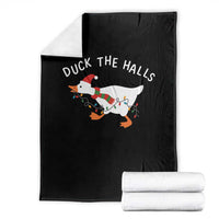 Funny Christmas Silly Goose Throw Blanket Funny Duck the Halls - Wonder Print Shop