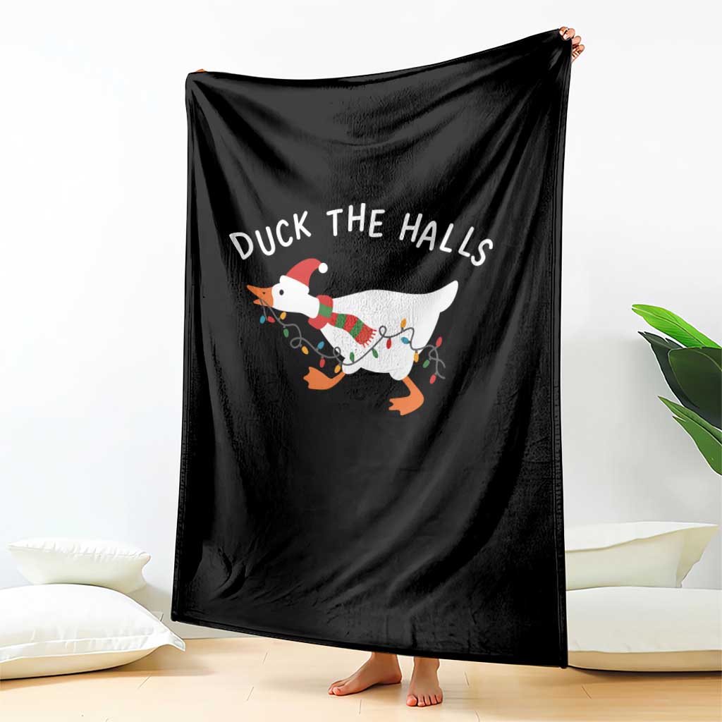 Funny Christmas Silly Goose Throw Blanket Funny Duck the Halls - Wonder Print Shop