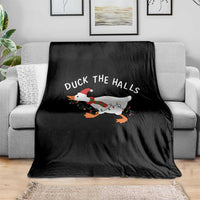Funny Christmas Silly Goose Throw Blanket Funny Duck the Halls - Wonder Print Shop