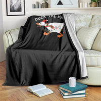 Funny Christmas Silly Goose Throw Blanket Funny Duck the Halls - Wonder Print Shop