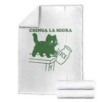 Chinga la Migra Throw Blanket Funny Subtle FDT Cat Meme - Wonder Print Shop