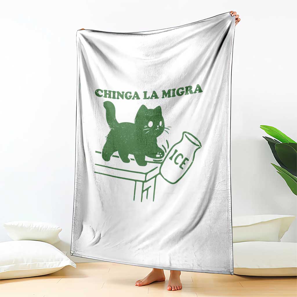 Chinga la Migra Throw Blanket Funny Subtle FDT Cat Meme - Wonder Print Shop