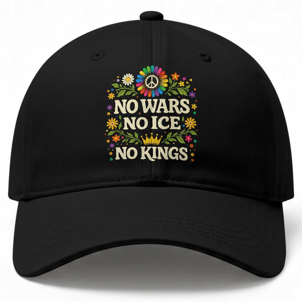 No Wars No ICE No Kings Baseball Cap Floral Resist Anti War Protest