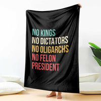 No Kings Throw Blanket Retro Resistance