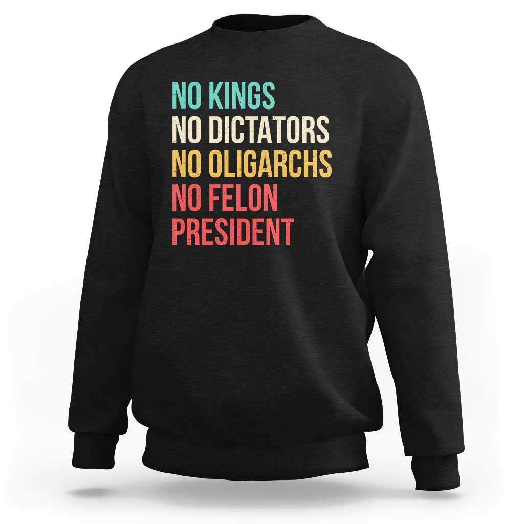No Kings Sweatshirt Retro Resistance