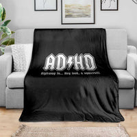 Funny ADHD Throw Blanket Hey Look a Squirrel Rocks Graphic - Wonder Print Shop