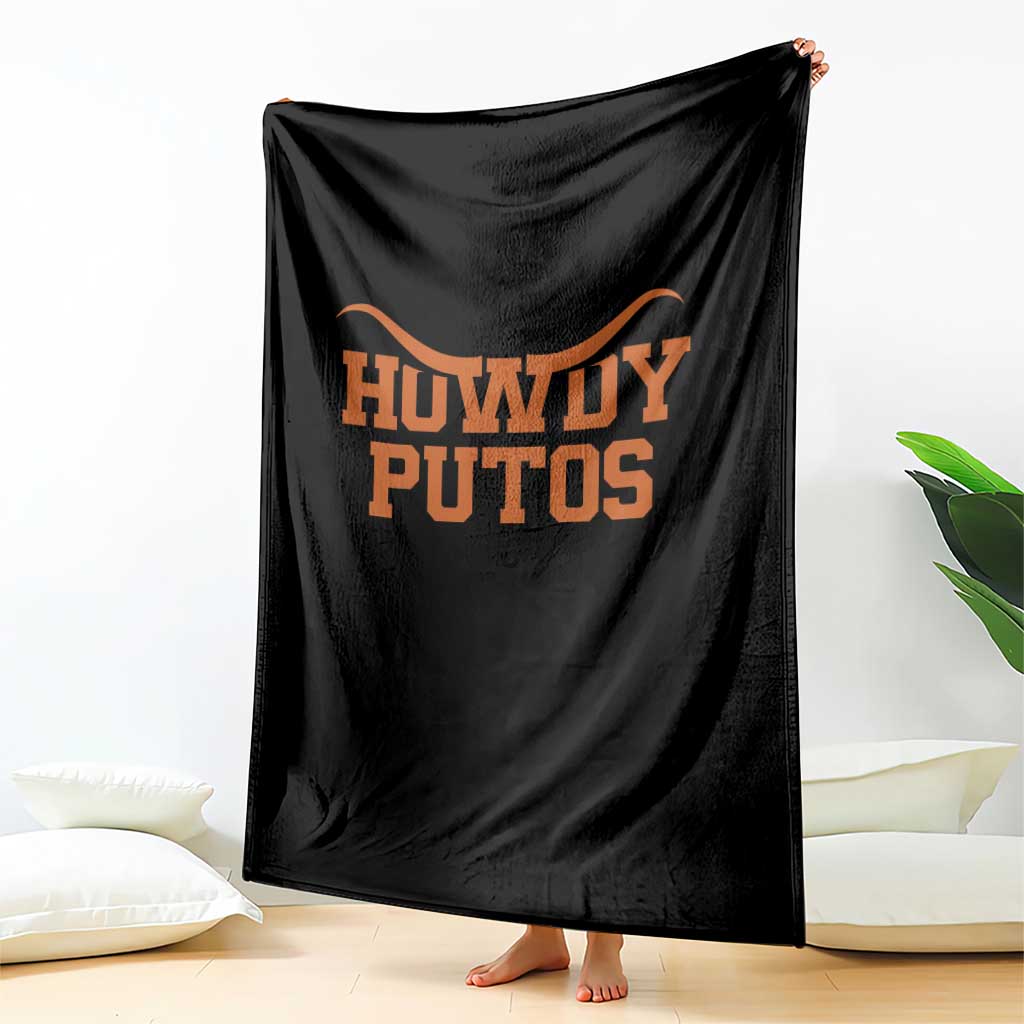 Howdy Putos Throw Blanket Funny Western Cowboy Spanish Slang - Wonder Print Shop