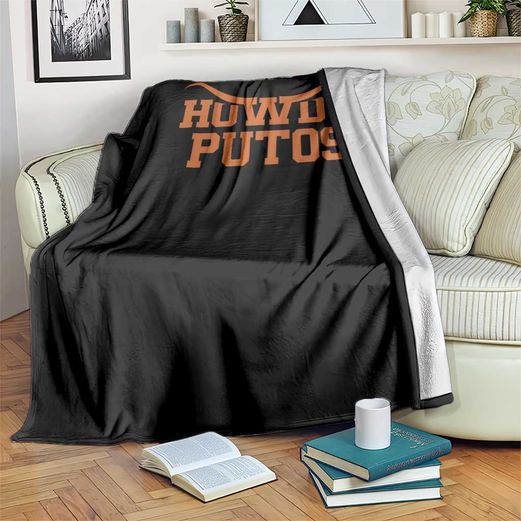Howdy Putos Throw Blanket Funny Western Cowboy Spanish Slang - Wonder Print Shop