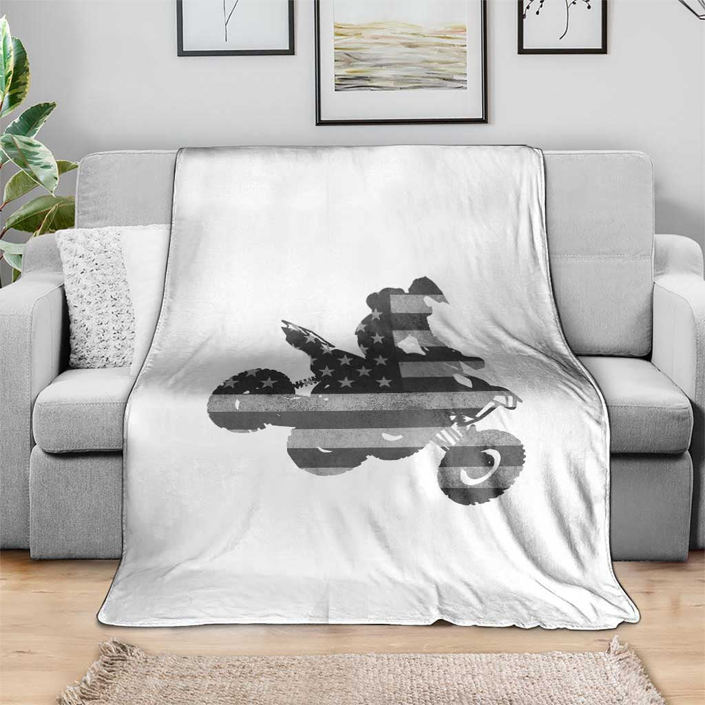 Cool ATV Throw Blanket Quad 4 Wheeler ATV Riding American Flag - Wonder Print Shop