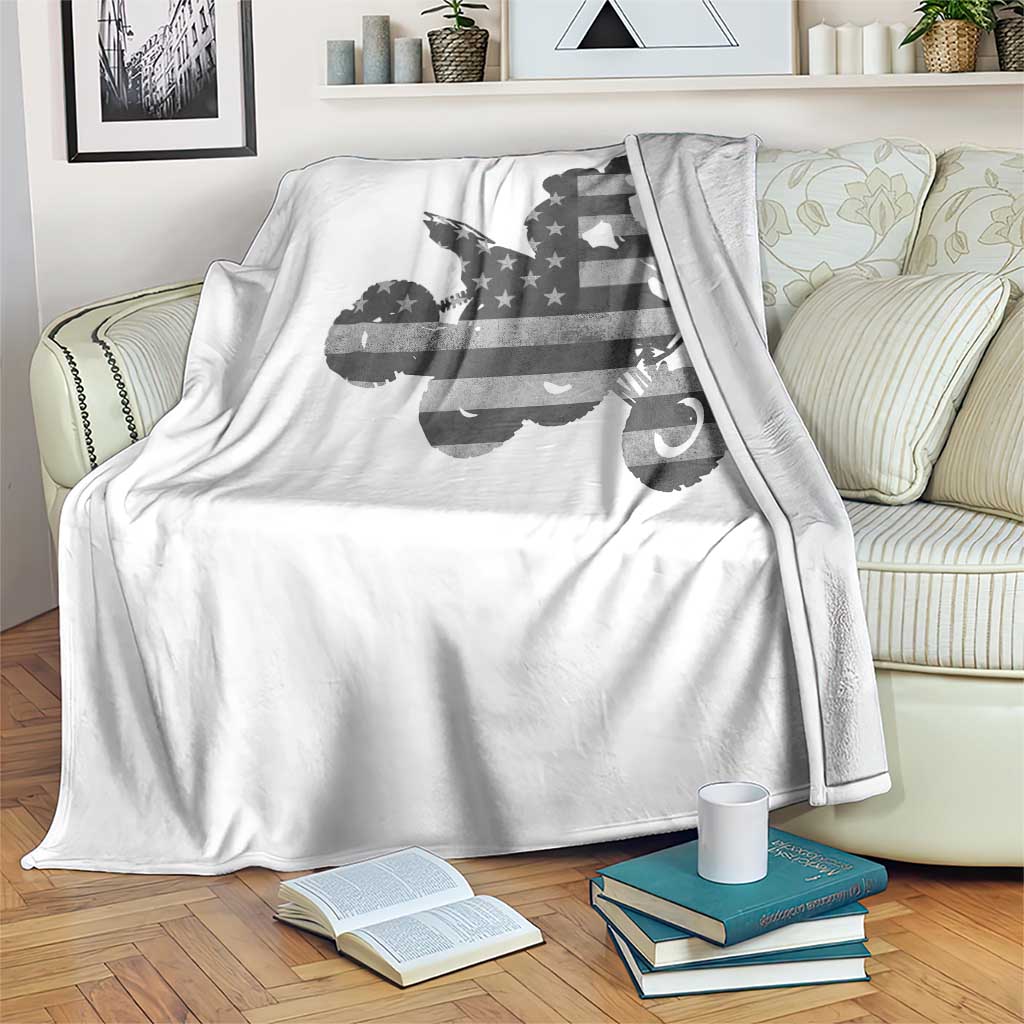 Cool ATV Throw Blanket Quad 4 Wheeler ATV Riding American Flag - Wonder Print Shop