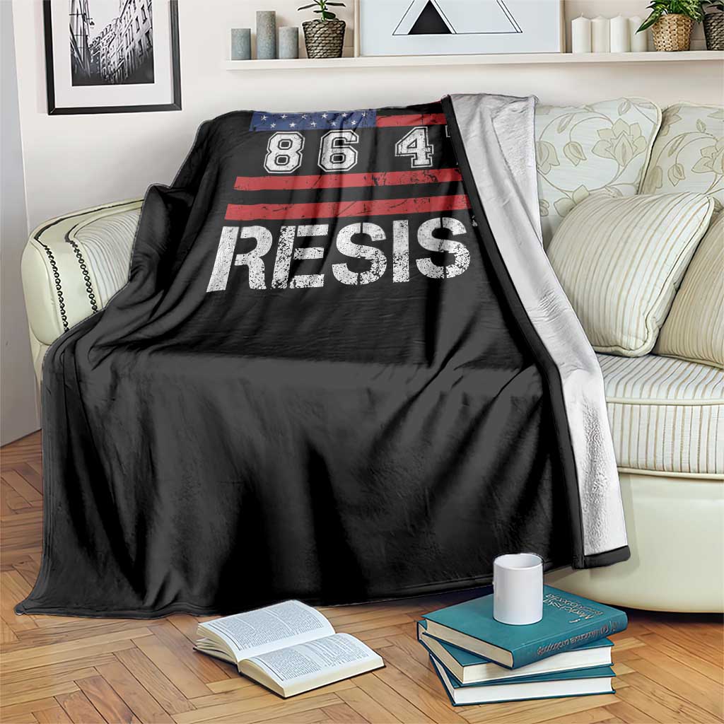8647 Resist Throw Blanket Retro Social Justice American Flag - Wonder Print Shop