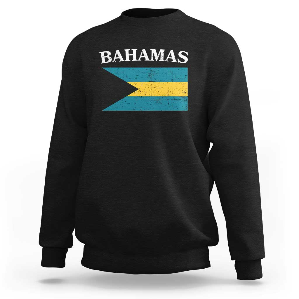 Bahamas Flag Sweatshirt Retro Vintage Bahamian Gifts - Wonder Print Shop