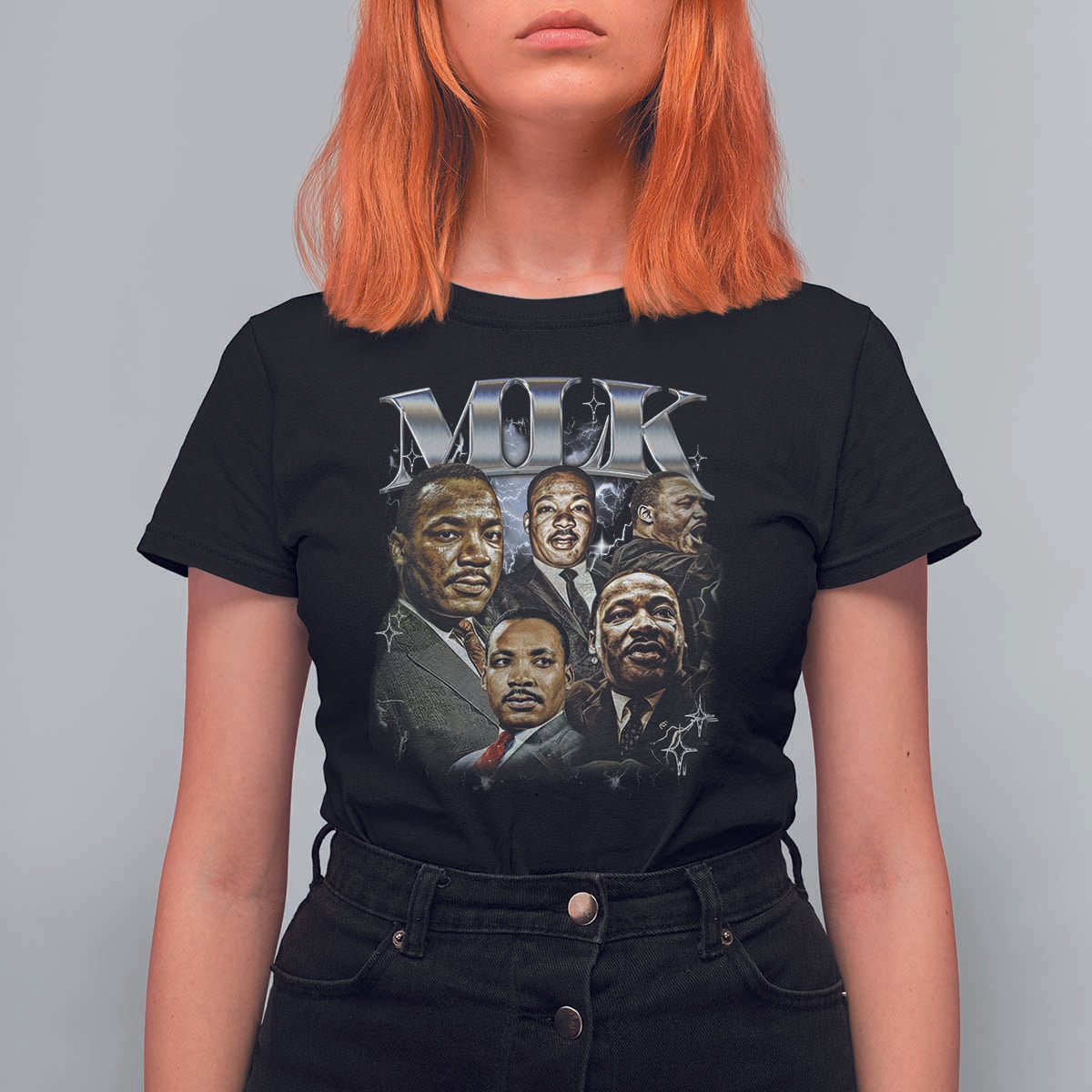 Martin Luther King T Shirt For Women Black History Month Pride MLK Bootleg Rap Tee