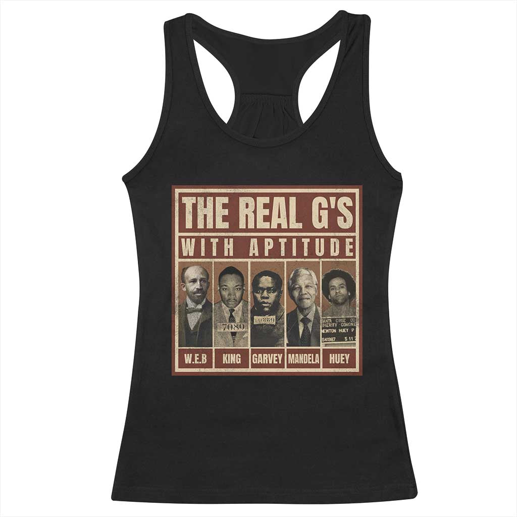 Black History Month Racerback Tank Top The Real G's Black Leaders