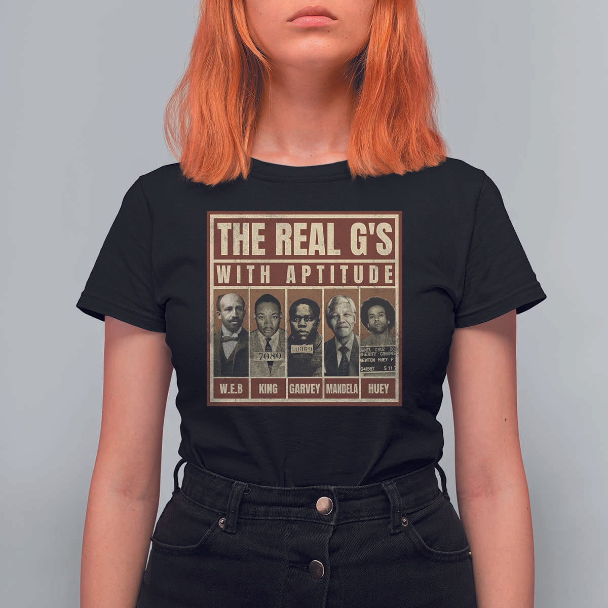 MLK Black History T Shirt For Women The Real G's Black Leaders