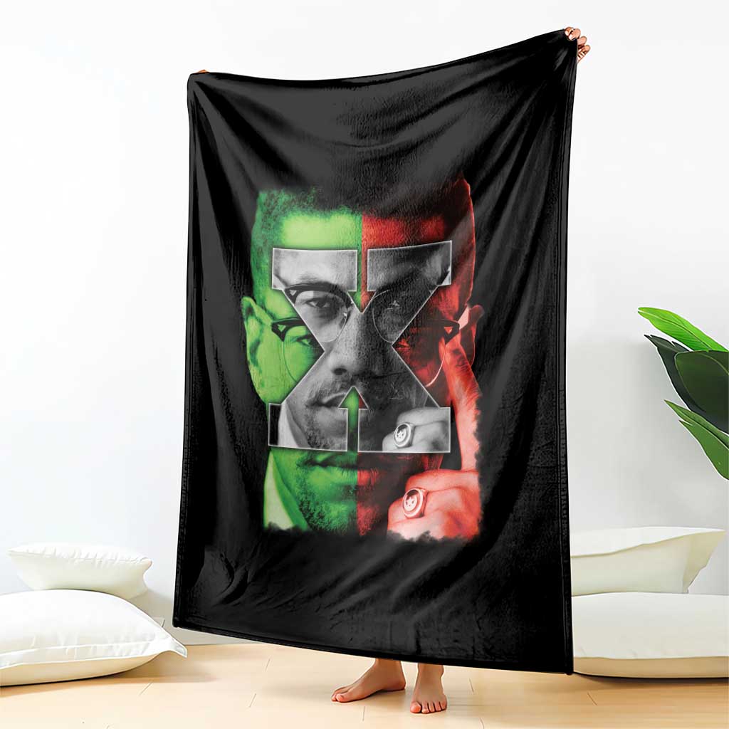 Malcolm X Throw Blanket Black History Month - Wonder Print Shop