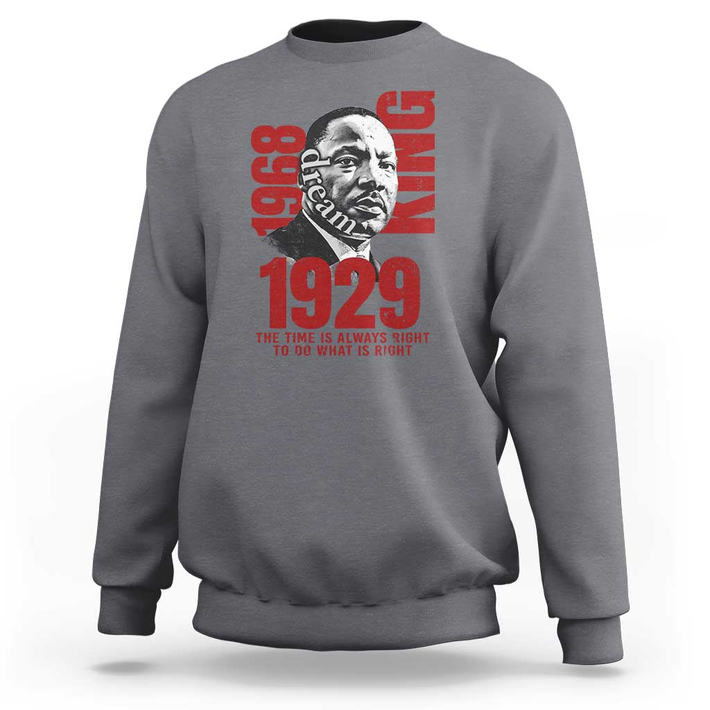 Gray sweatshirt with large front portrait graphic and red 1929 text, crew neck long sleeves