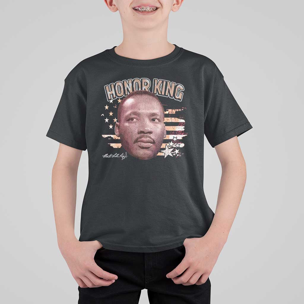 Martin Luther King Jr. T Shirt For Kid BLM MLK Day Black History Month American Flag