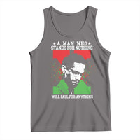 Malcolm X Quote Tank Top Retro A Man Who Stands for Nothing Black History - Wonder Print Shop