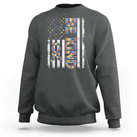 Be Kind Autism Sweatshirt USA flag Autistic Support