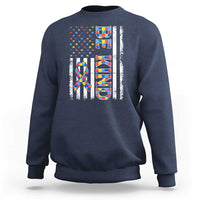 Be Kind Autism Sweatshirt USA flag Autistic Support