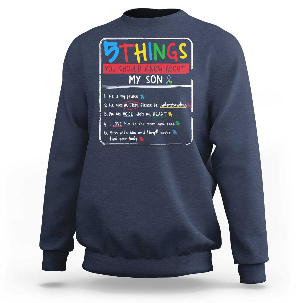 Autistic Son Autism Awareness Mom Dad Parents Sweatshirt