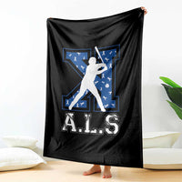 ALS Awareness Throw Blanket Baseball Strike Out ALS Support