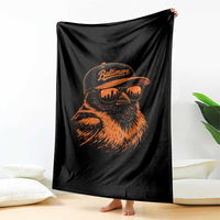 Retro Baltimore Throw Blanket City Pride Oriole With Sunglasses