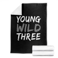 Toddler 3rd Birthday Throw Blanket Young Wild And Three - Wonder Print Shop