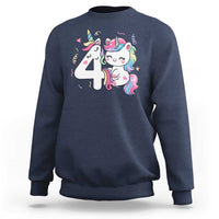 Unicorn 4th Birthday Sweatshirt 4 Years Old Birthday Outfit