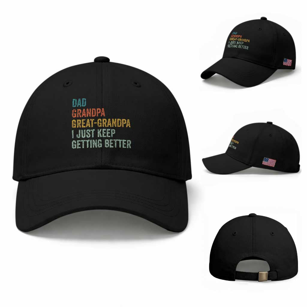 Funny Dad Great Grandpa Baseball Cap Retro Fathers Day
