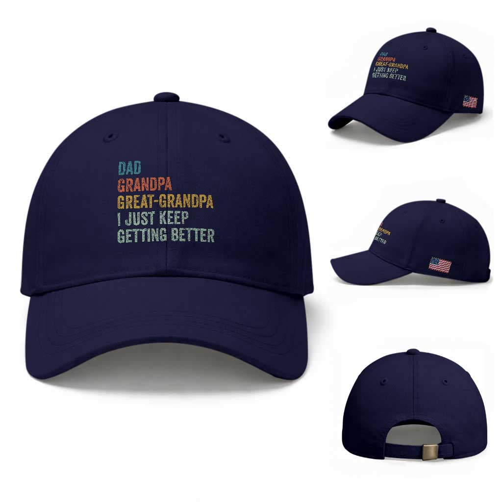 Funny Dad Great Grandpa Baseball Cap Retro Fathers Day