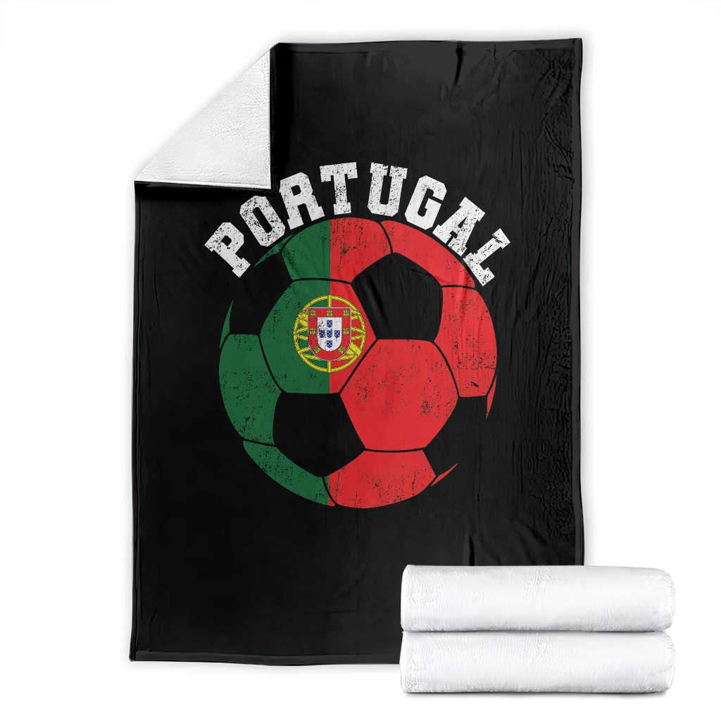 Portugal Soccer Throw Blanket Portuguese Flag Soccer Ball Futebol Football Fan - Wonder Print Shop