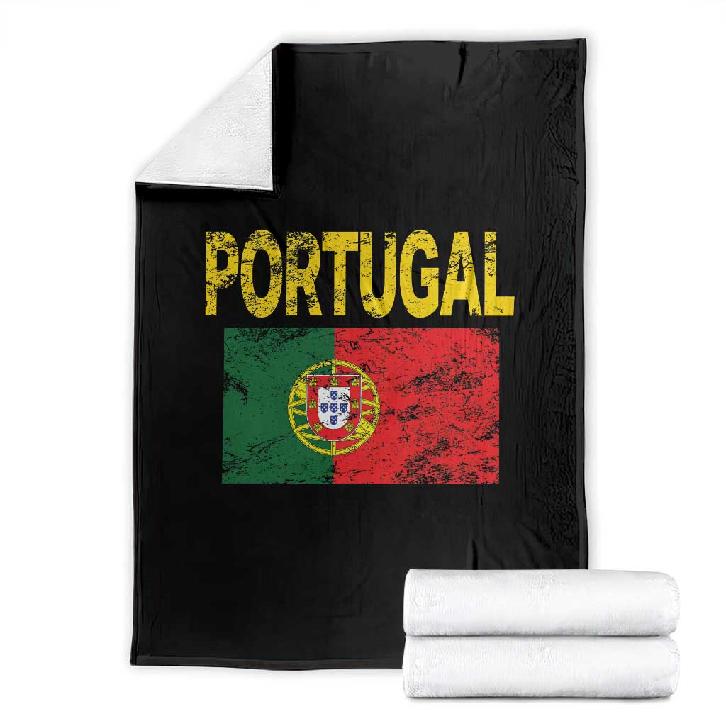 Portugal Flag Throw Blanket Retro Vintage Portuguese Flags Futebol - Wonder Print Shop