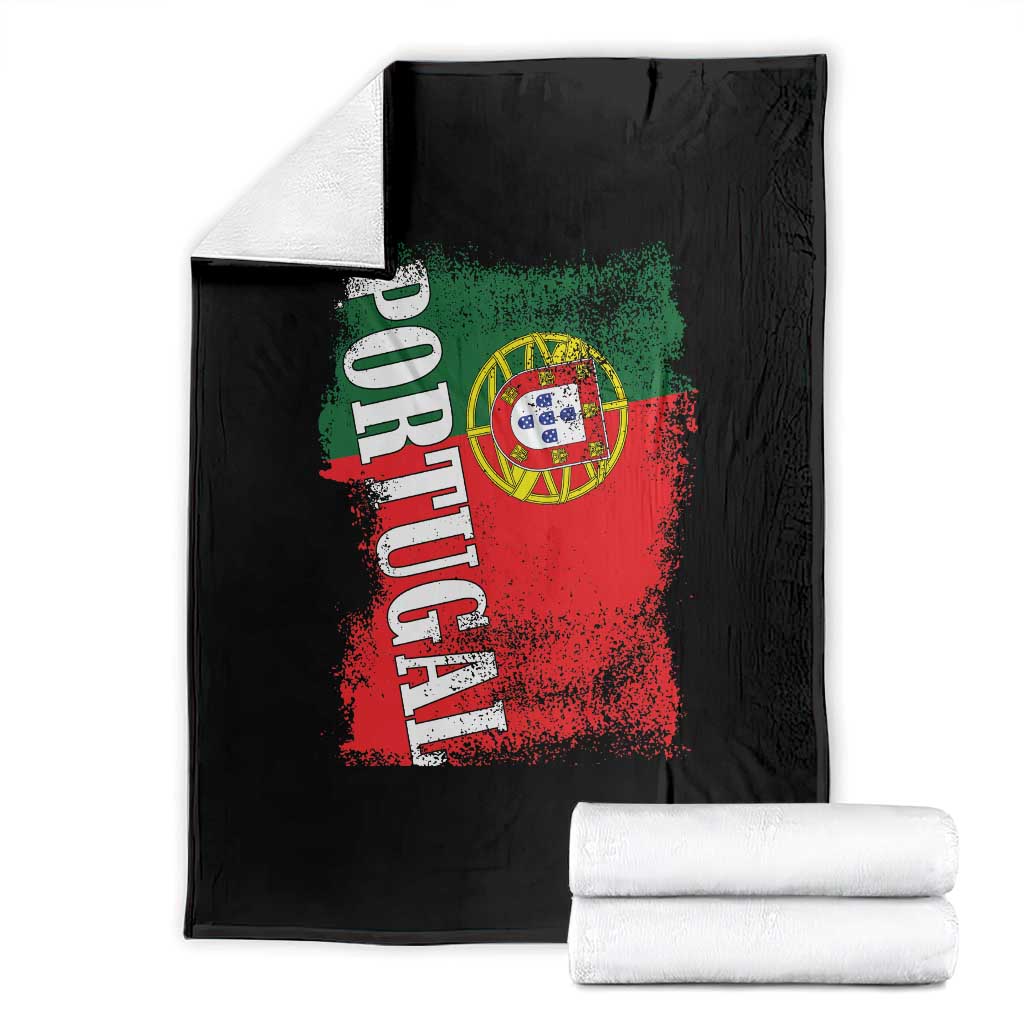 Portugal Flag Throw Blanket Retro Vintage Futebol Portuguese Flags - Wonder Print Shop