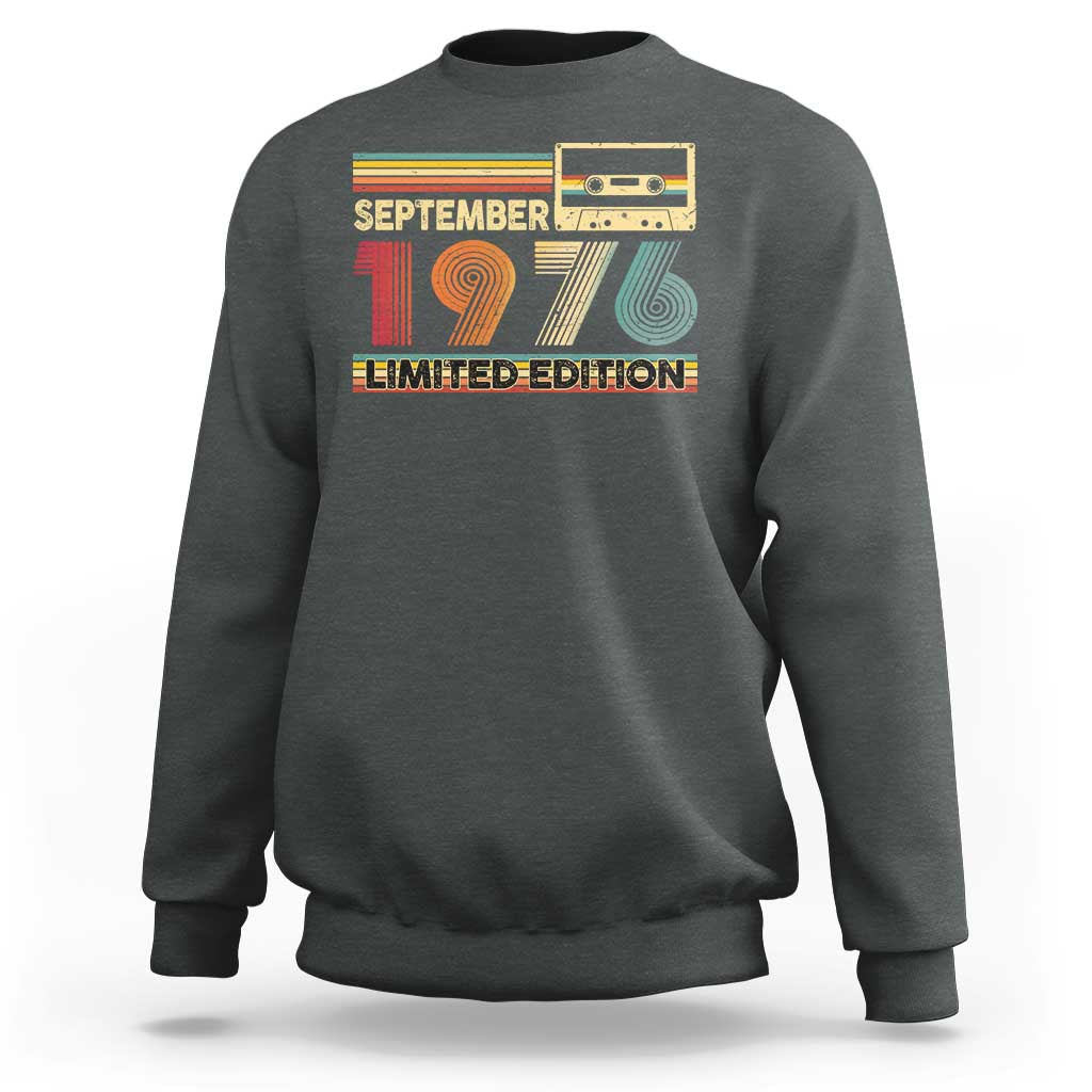 1976 September 50th Birthday Sweatshirt Retro Limited Edition 50 Year Old Gift