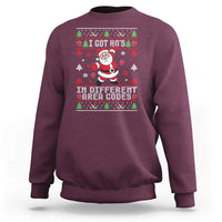Funny Santa Ugly Christmas Sweatshirt I Got Hos in Different Area Codes - Wonder Print Shop